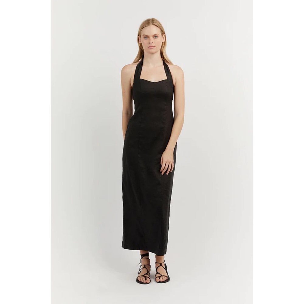 DISSH | Willow Black Linen Long Dress size 2